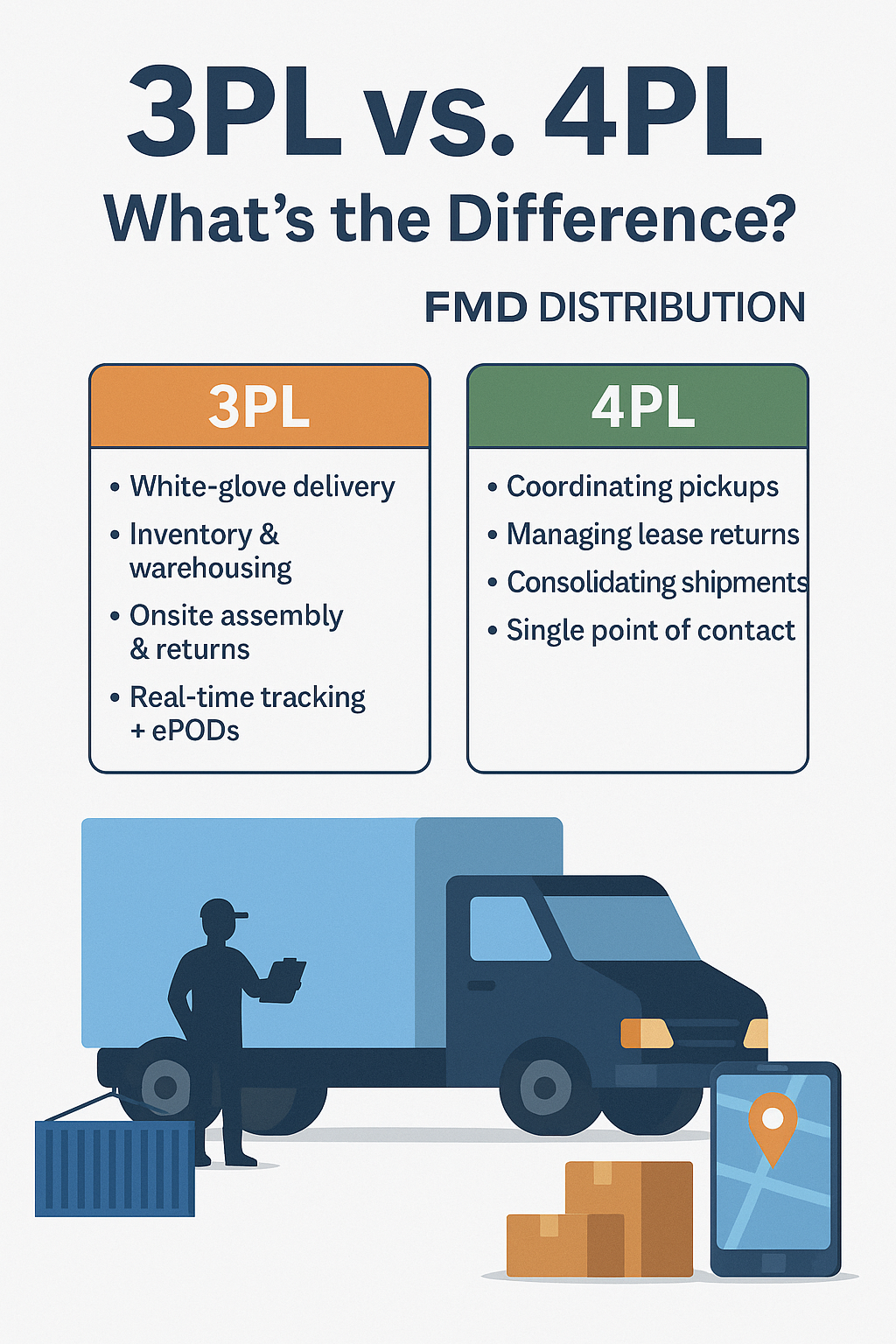 Read more about the article 3PL vs. 4PL — And Why FMD Can Deliver Both